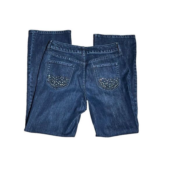 Chico's Platinum Rhinestone Embellished Jeans Size 1 - Picture 3 of 4